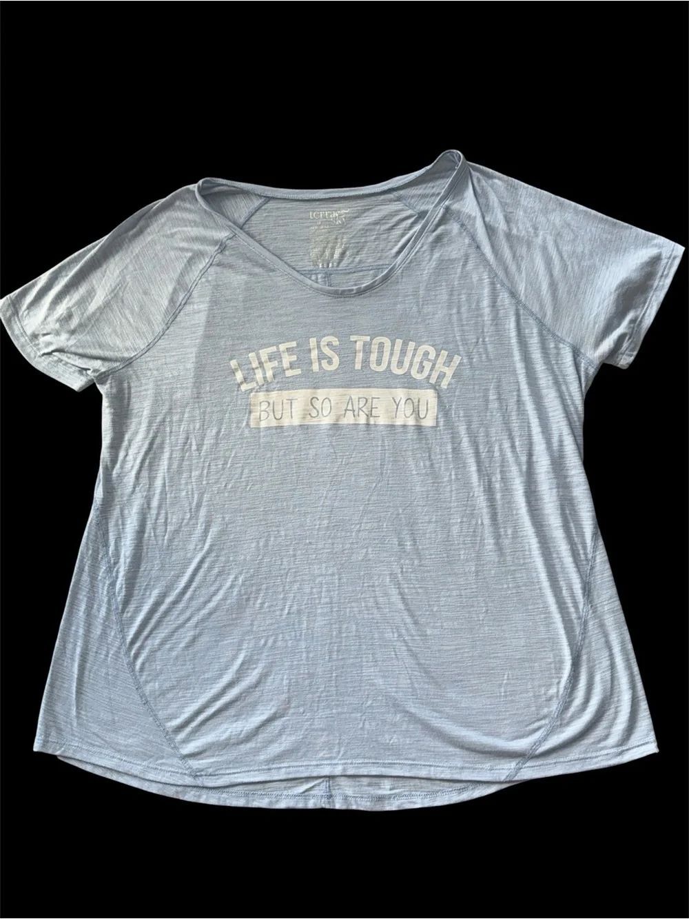 Terra & Sky Light Blue 'Life Is Tough' Graphic Short Sleeve Tee